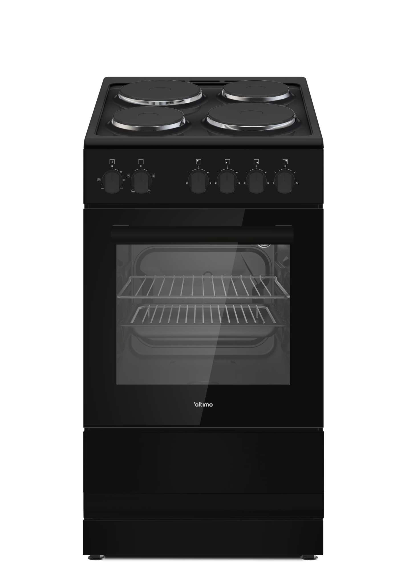 Altimo CESS501B 50cm Electric Single Oven Cooker with Solid Plate Hob Altimo